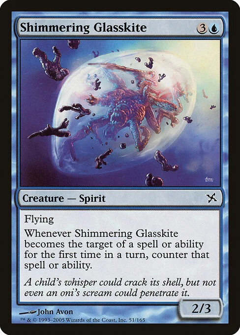 Shimmering Glasskite, carta Magic di tipo Creature — Spirit illustrata da John Avon