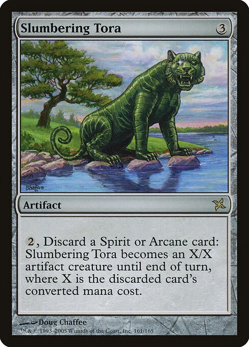 Slumbering Tora, carta Magic di tipo Artifact illustrata da Doug Chaffee