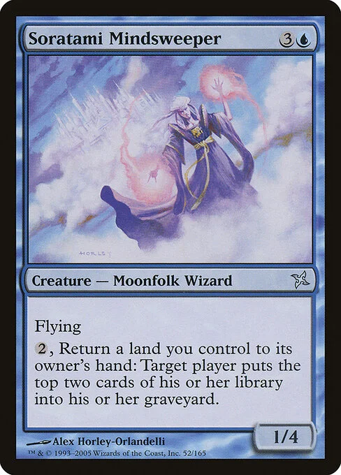 Soratami Mindsweeper, carta Magic di tipo Creature — Moonfolk Wizard illustrata da Alex Horley-Orlandelli