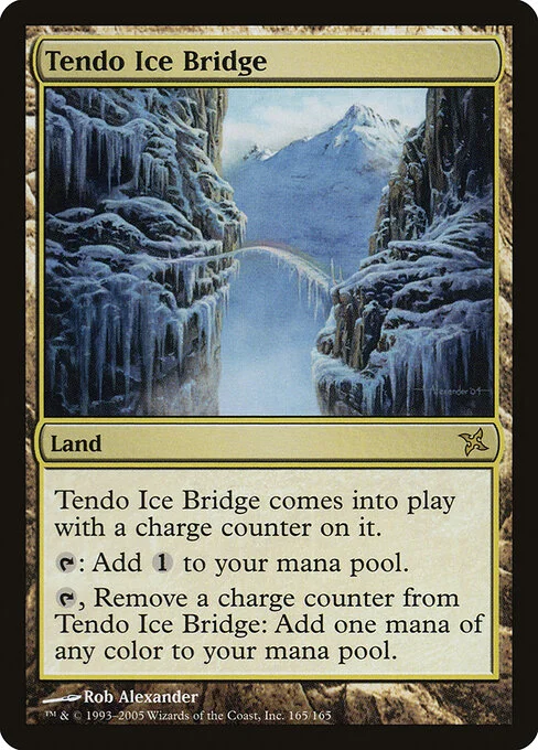 Tendo Ice Bridge, carta Magic di tipo Land illustrata da Rob Alexander