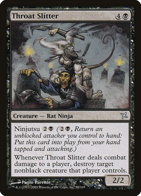Throat Slitter, carta Magic di tipo Creature — Rat Ninja illustrata da Paolo Parente