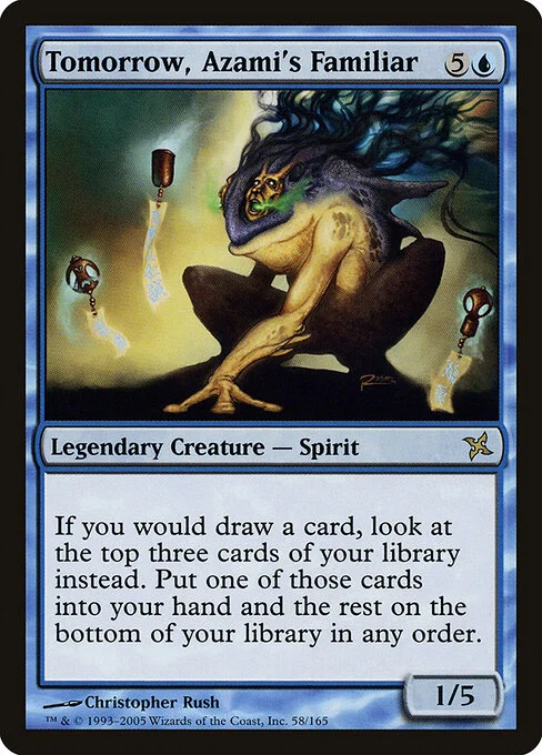 Tomorrow, Azami's Familiar, carta Magic di tipo Legendary Creature — Spirit illustrata da Christopher Rush
