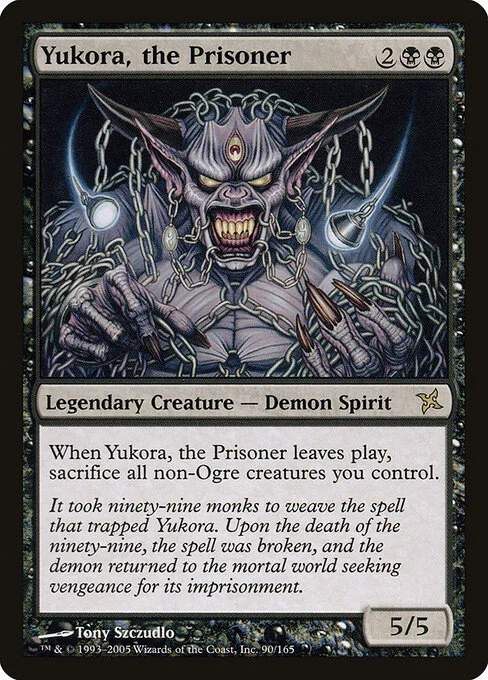 Yukora, the Prisoner, carta Magic di tipo Legendary Creature — Demon Spirit illustrata da Tony Szczudlo