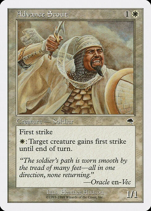 Advance Scout, carta Magic di tipo Creature — Human Soldier Scout illustrata da Heather Hudson