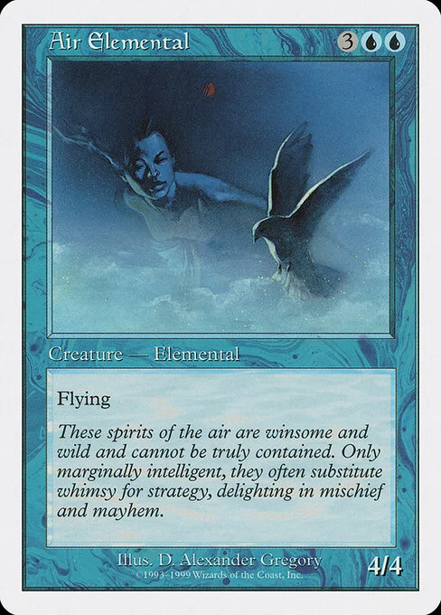 Air Elemental, carta Magic di tipo Creature — Elemental illustrata da D. Alexander Gregory