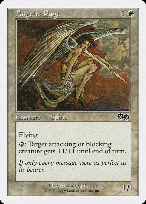 Angelic Page, carta Magic di tipo Creature — Angel Spirit illustrata da Rebecca Guay