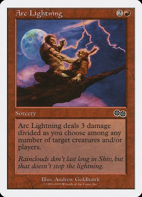 Arc Lightning, carta Magic di tipo Sorcery illustrata da Andrew Goldhawk