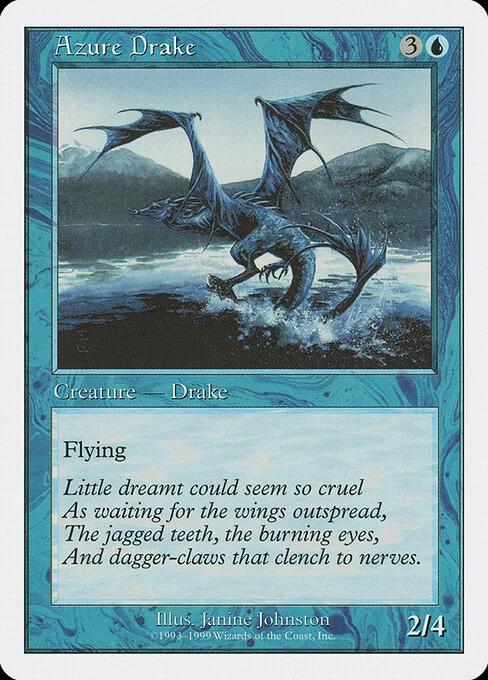 Azure Drake, carta Magic di tipo Creature — Drake illustrata da Janine Johnston