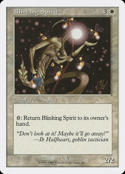 Blinking Spirit, carta Magic di tipo Creature — Spirit illustrata da Allen Williams