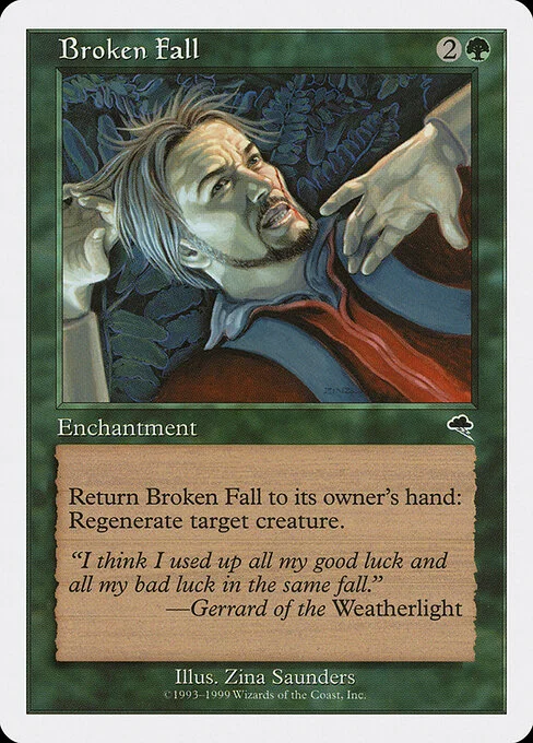 Broken Fall, carta Magic di tipo Enchantment illustrata da Zina Saunders