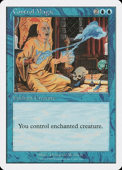 Control Magic, carta Magic di tipo Enchantment — Aura illustrata da Dameon Willich