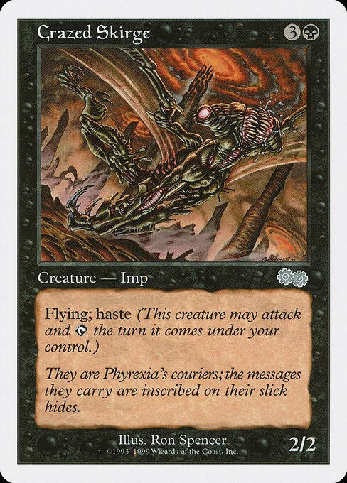 Crazed Skirge, carta Magic di tipo Creature — Phyrexian Imp illustrata da Ron Spencer