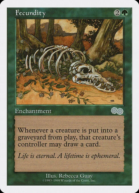 Fecundity, carta Magic di tipo Enchantment illustrata da Rebecca Guay