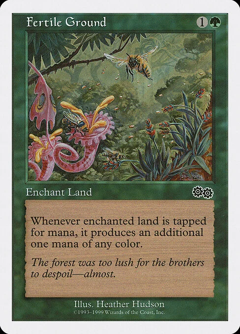 Fertile Ground, carta Magic di tipo Enchantment — Aura illustrata da Heather Hudson