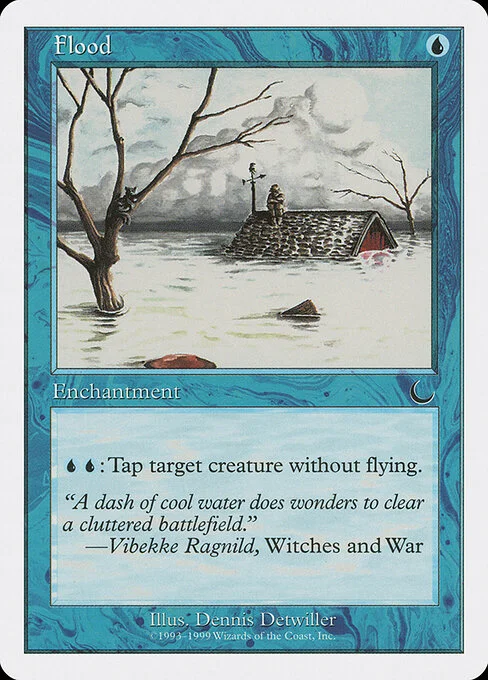 Flood, carta Magic di tipo Enchantment illustrata da Dennis Detwiller