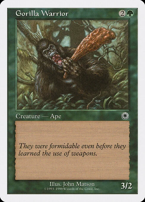 Gorilla Warrior, carta Magic di tipo Creature — Ape Warrior illustrata da John Matson