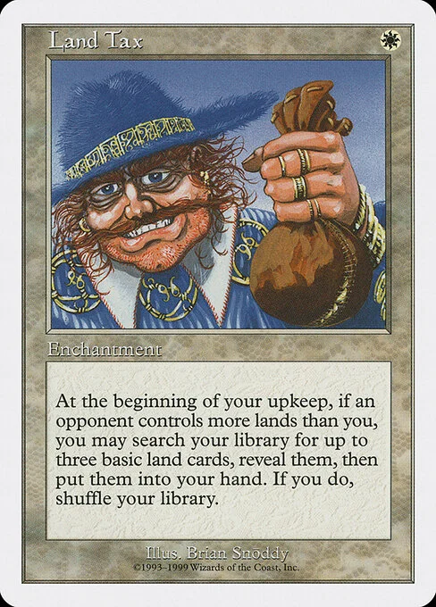 Land Tax, carta Magic di tipo Enchantment illustrata da Brian Snõddy