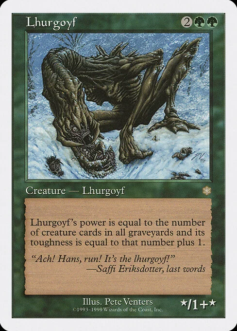 Lhurgoyf, carta Magic di tipo Creature — Lhurgoyf illustrata da Pete Venters