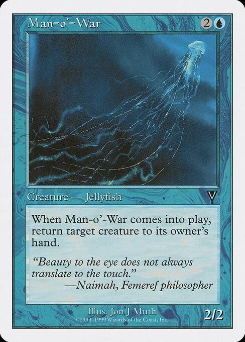 Man-o'-War, carta Magic di tipo Creature — Jellyfish illustrata da Jon J Muth