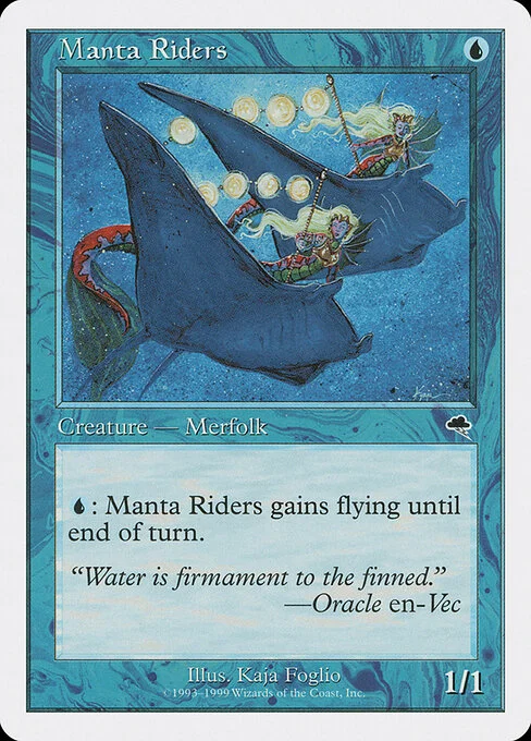 Manta Riders, carta Magic di tipo Creature — Merfolk illustrata da Kaja Foglio