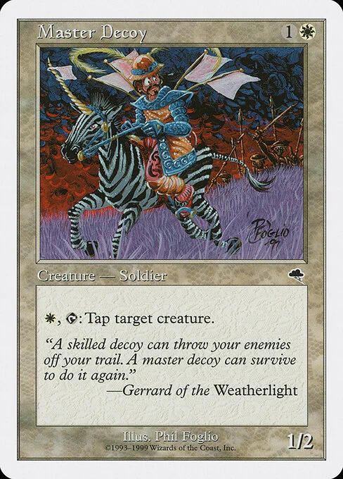 Master Decoy, carta Magic di tipo Creature — Human Soldier illustrata da Phil Foglio