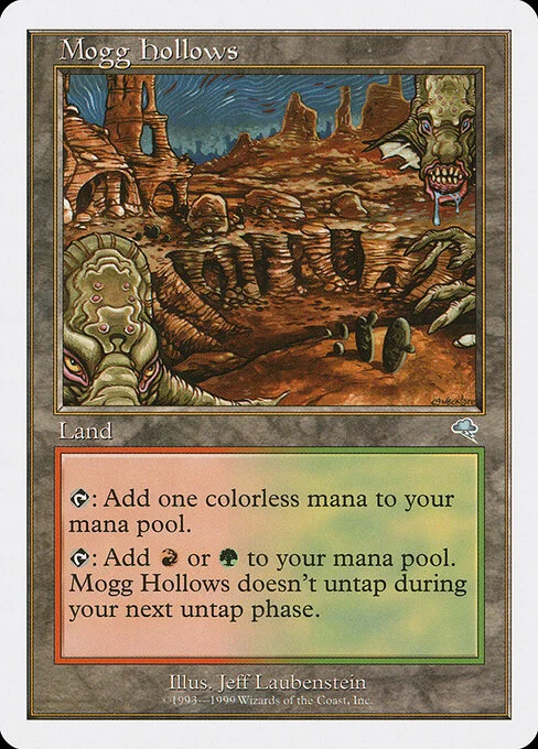 Mogg Hollows, carta Magic di tipo Land illustrata da Jeff Laubenstein