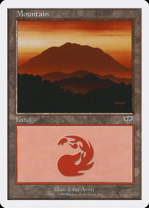 Mountain, carta Magic di tipo Basic Land — Mountain illustrata da John Avon