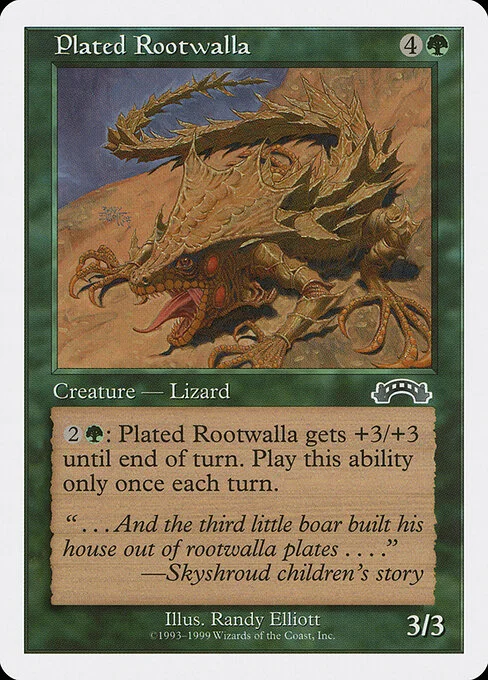Plated Rootwalla, carta Magic di tipo Creature — Lizard illustrata da Randy Elliott