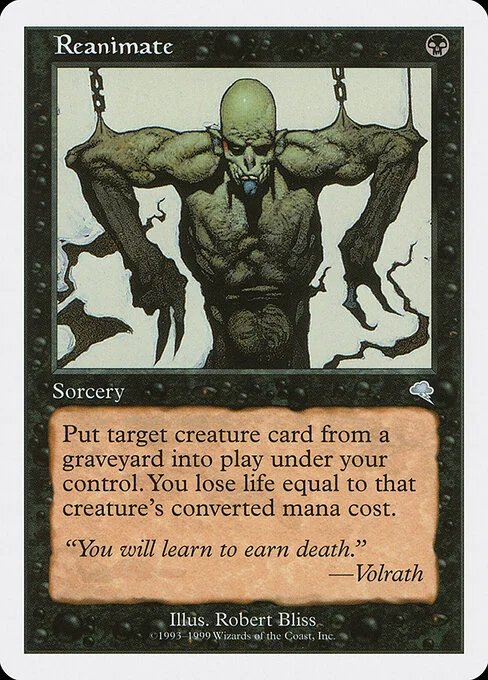 Reanimate, carta Magic di tipo Sorcery illustrata da Robert Bliss