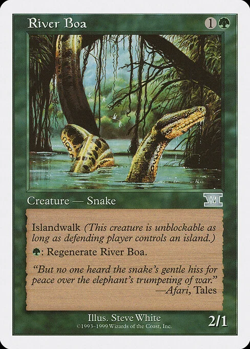 River Boa, carta Magic di tipo Creature — Snake illustrata da Steve White