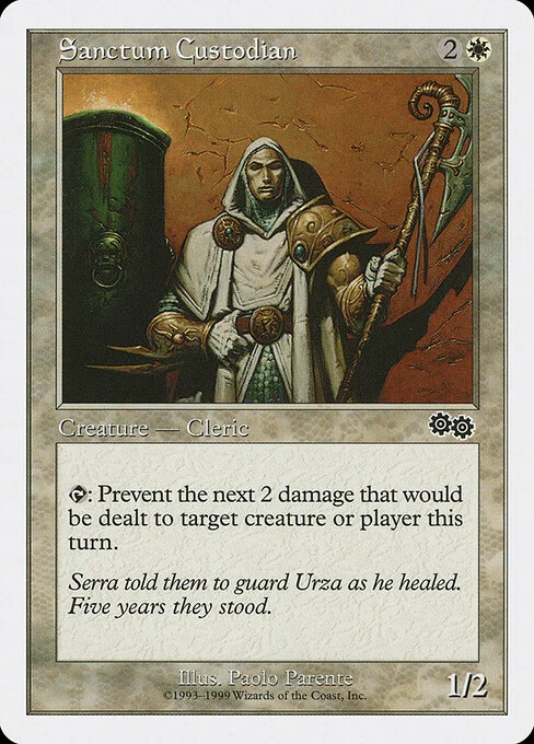 Sanctum Custodian, carta Magic di tipo Creature — Human Cleric illustrata da Paolo Parente