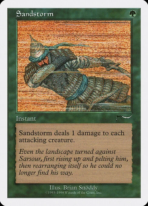 Sandstorm, carta Magic di tipo Instant illustrata da Brian Snõddy