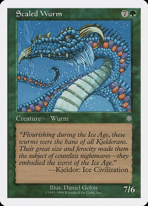 Scaled Wurm, carta Magic di tipo Creature — Wurm illustrata da Daniel Gelon