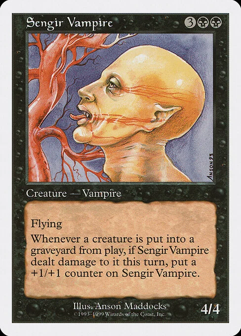 Sengir Vampire, carta Magic di tipo Creature — Vampire illustrata da Anson Maddocks