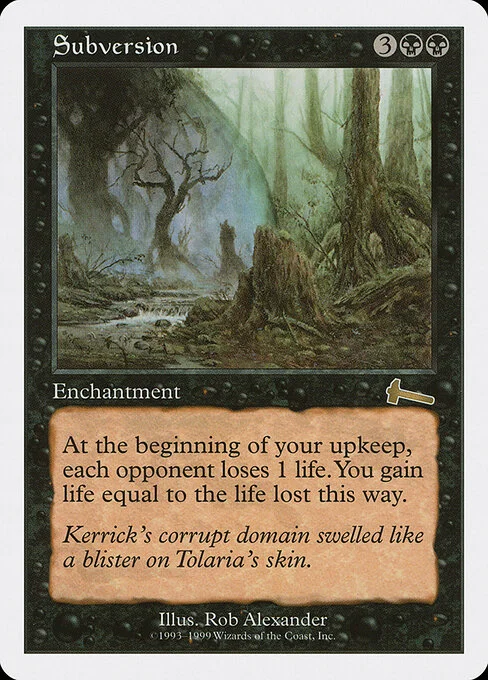 Subversion, carta Magic di tipo Enchantment illustrata da Rob Alexander