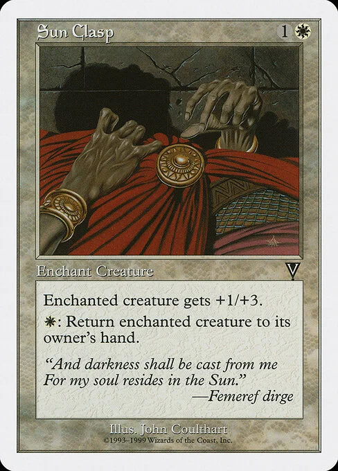 Sun Clasp, carta Magic di tipo Enchantment — Aura illustrata da John Coulthart