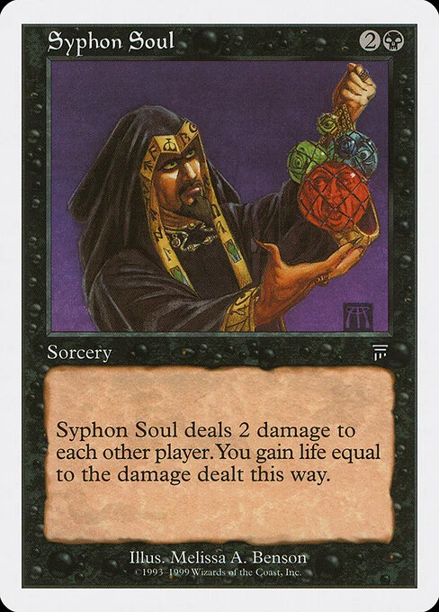 Syphon Soul, carta Magic di tipo Sorcery illustrata da Melissa A. Benson