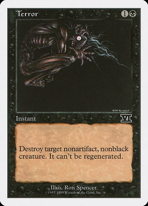 Terror, carta Magic di tipo Instant illustrata da Ron Spencer