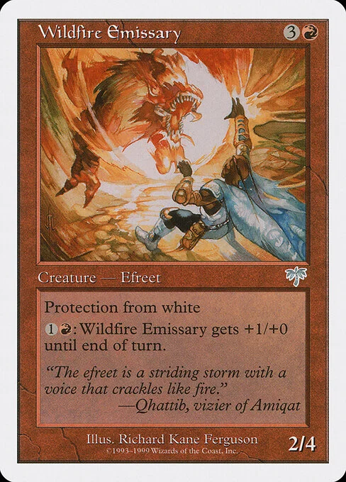 Wildfire Emissary, carta Magic di tipo Creature — Efreet illustrata da Richard Kane Ferguson