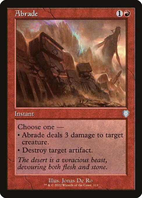 Abrade, carta Magic di tipo Instant illustrata da Jonas De Ro