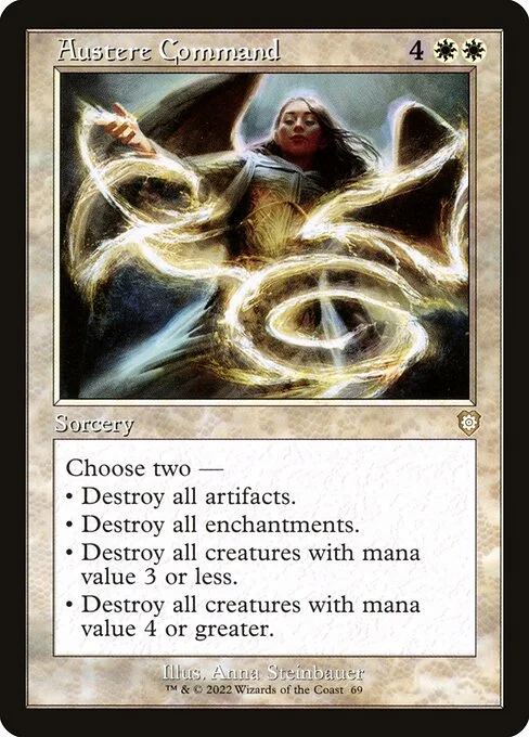 Austere Command, carta Magic di tipo Sorcery illustrata da Anna Steinbauer