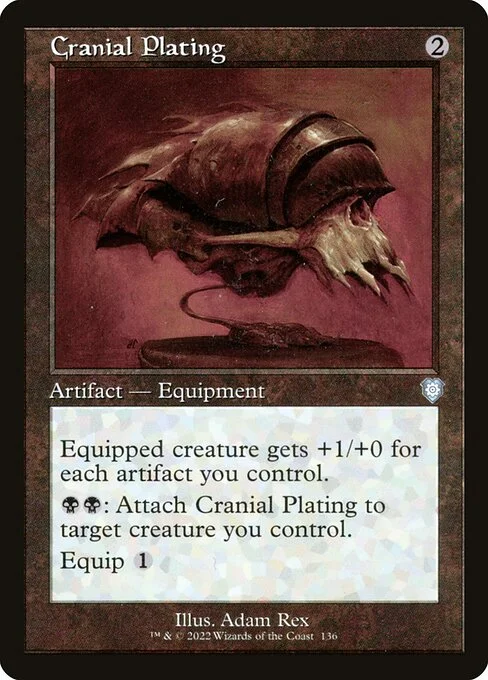 Cranial Plating, carta Magic di tipo Artifact — Equipment illustrata da Adam Rex