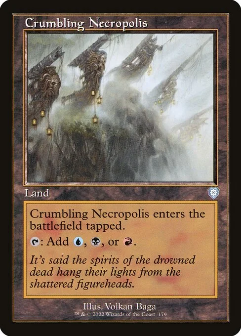 Crumbling Necropolis, carta Magic di tipo Land illustrata da Volkan Baǵa