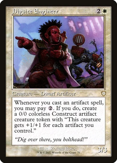 Digsite Engineer, carta Magic di tipo Creature — Dwarf Artificer illustrata da Zoltan Boros