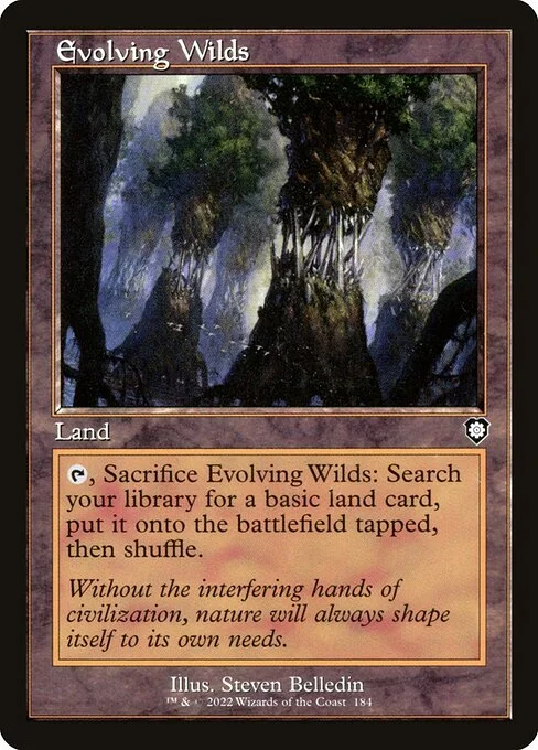 Evolving Wilds, carta Magic di tipo Land illustrata da Steven Belledin