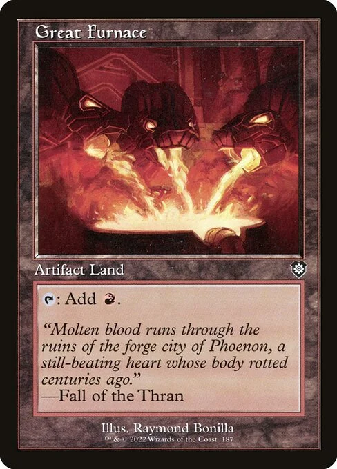 Great Furnace, carta Magic di tipo Artifact Land illustrata da Raymond Bonilla