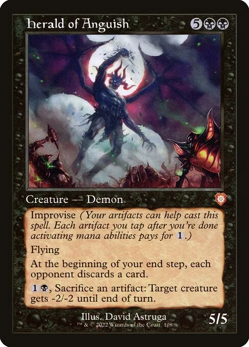 Herald of Anguish, carta Magic di tipo Creature — Demon illustrata da David Astruga