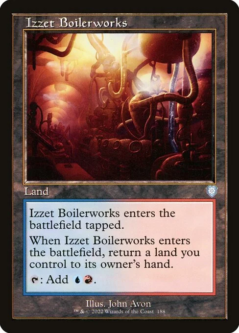 Izzet Boilerworks, carta Magic di tipo Land illustrata da John Avon