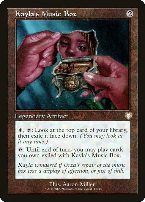 Kayla's Music Box, carta Magic di tipo Legendary Artifact illustrata da Aaron Miller