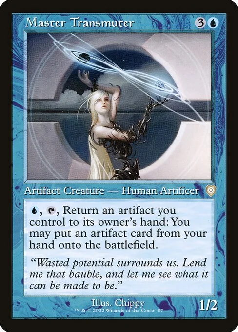 Master Transmuter, carta Magic di tipo Artifact Creature — Human Artificer illustrata da Chippy